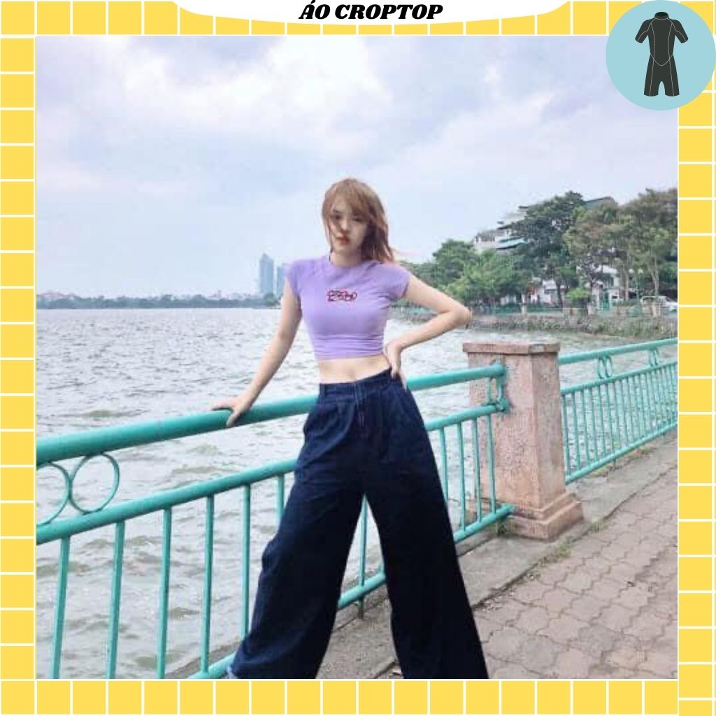 Áo croptop nữ tay ngắn ,from ôm body  ,freesize ,thun borip mềm mại co dãn cực tốt