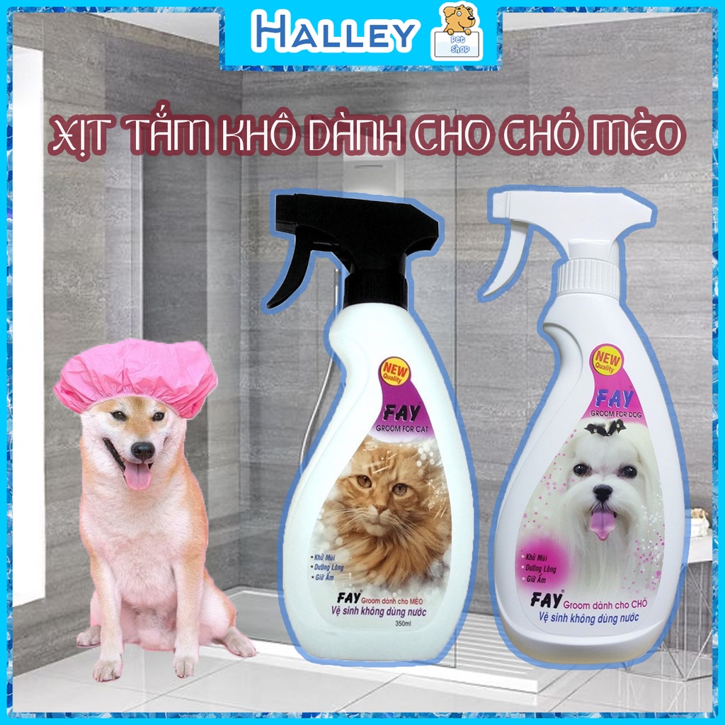 XỊT TẮM KHÔ FAY DÀNH CHO CHÓ MÈO - HALLEY