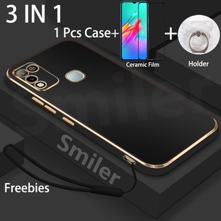 Ốp Điện Thoại Kính Cường Lực Mạ Điện 3 Trong 1 Cho Infinix Hot 9 Play Hot 10 Play Hot 11 Play Smart 2 2021