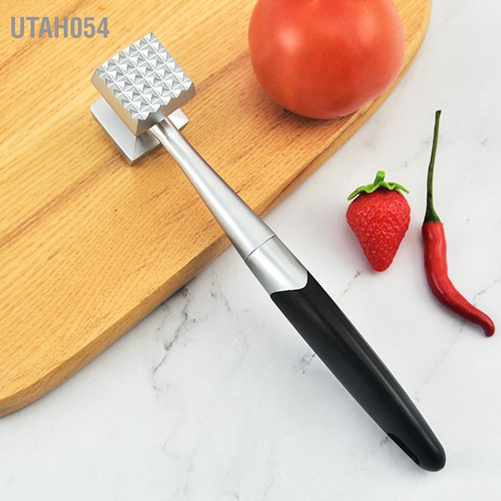 Utah054 Máy làm mềm thịt Hai mặt hợp kim kẽm cao su tiện dụng Tay cầm thiết kế cân bằng Vồ cho cá gà bít tết