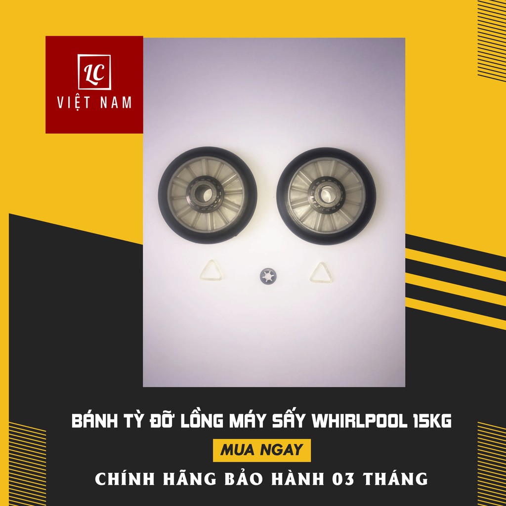 Bánh tỳ đỡ lồng máy sấy whirlpool 15kg