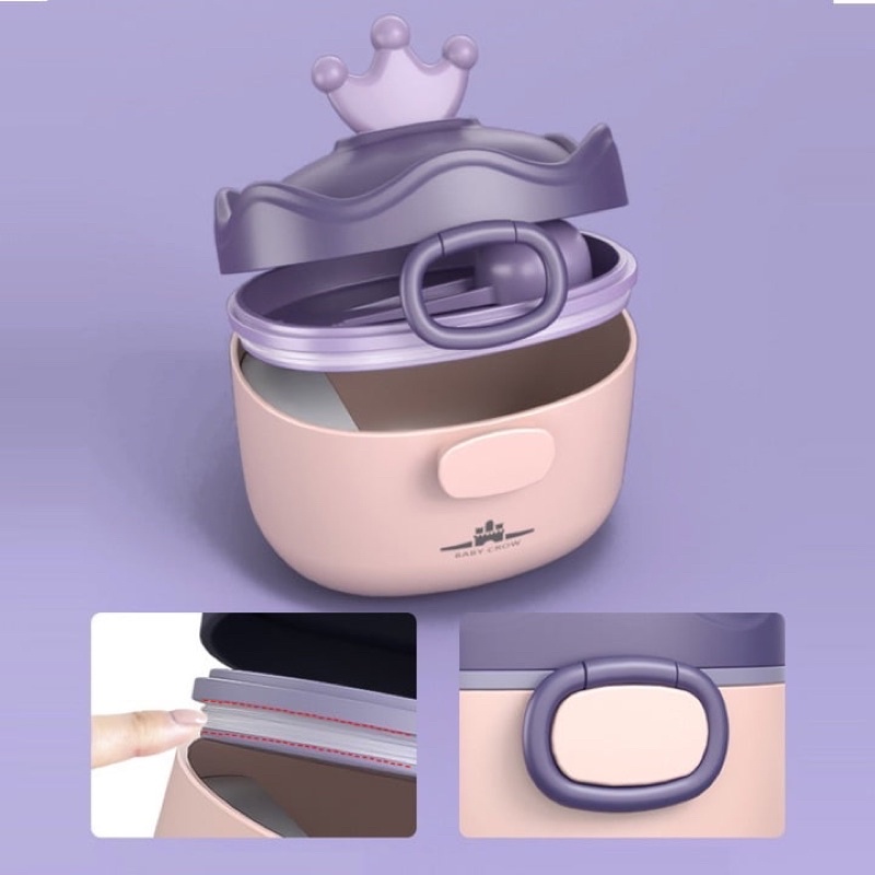 Hộp trữ sữa bột, đồ khô hình vương miệng cao cấp Baby Crown nhựa PP chính hãng