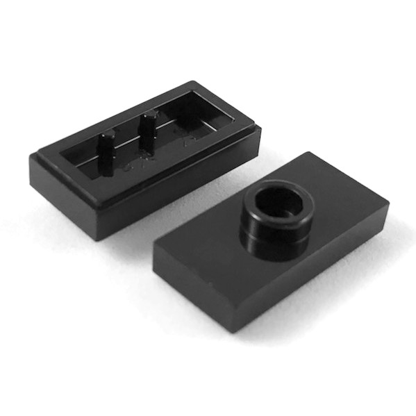 Gạch Lego tấm 1 x 2 với 1 nút / Lego Part 15573: Plate, Modified 1 x 2 with 1 Stud with Groove and Bottom Stud Holder