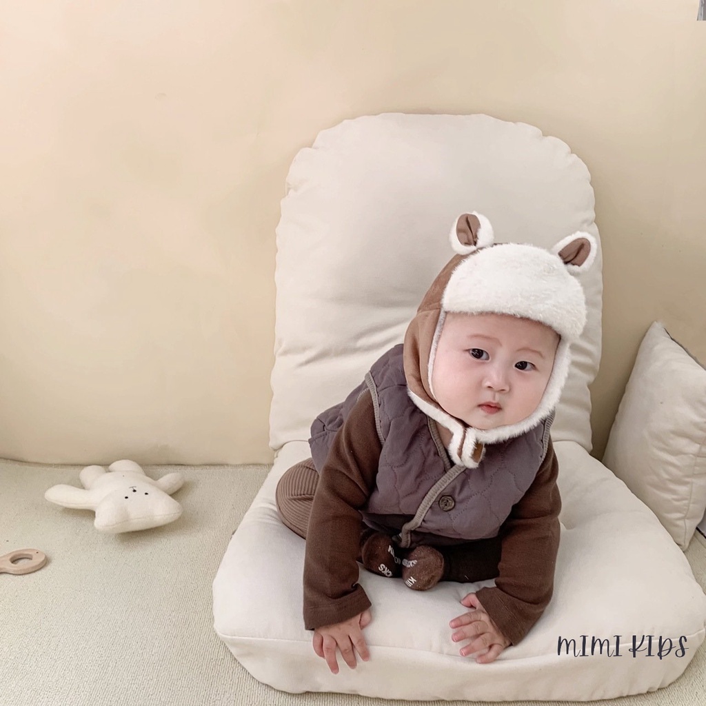Áo Gile trần bông phong cách Hàn Quốc cho bé 1-3 tuổi Mimi Kids AK02