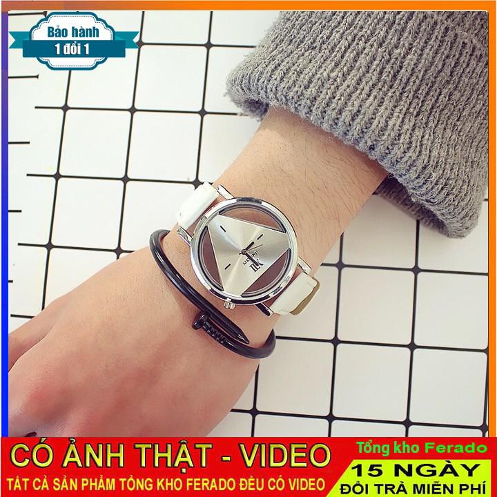ĐỒNG HỒ NỮ WILON1 DÂY DA, MẶT TAM GIÁC THỜI TRANG
