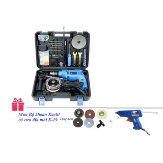 Bộ khoan Kachi có cưa đĩa mài K19 + Súng bắn keo Kachi