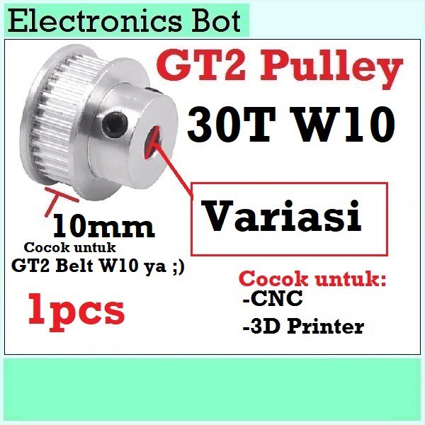 Ròng Rọc Máy In 3d Ebs Gt2 Cnc 30t W10 Bore 5 6 6.35 8 10 12 Puley Width 10mm