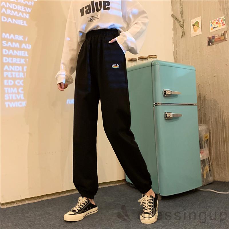 Quần dài lưng cao phong cách thể thao năng động cho nữ