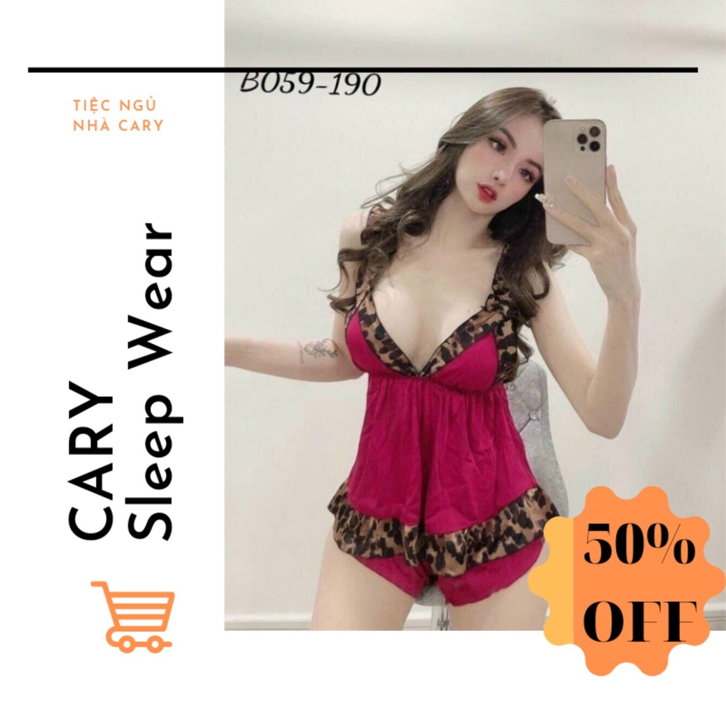 Đồ bộ ngủ hai dây mặc nhà có mút ngực sexy CARY