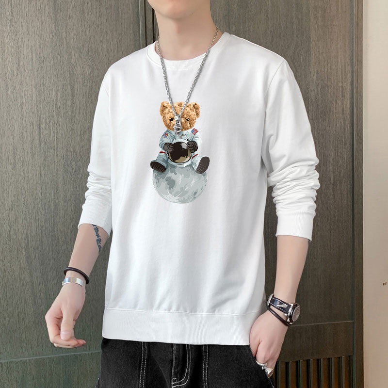 Áo Nỉ Nam Dài Tay Cổ Tròn Thời Trang Hàn