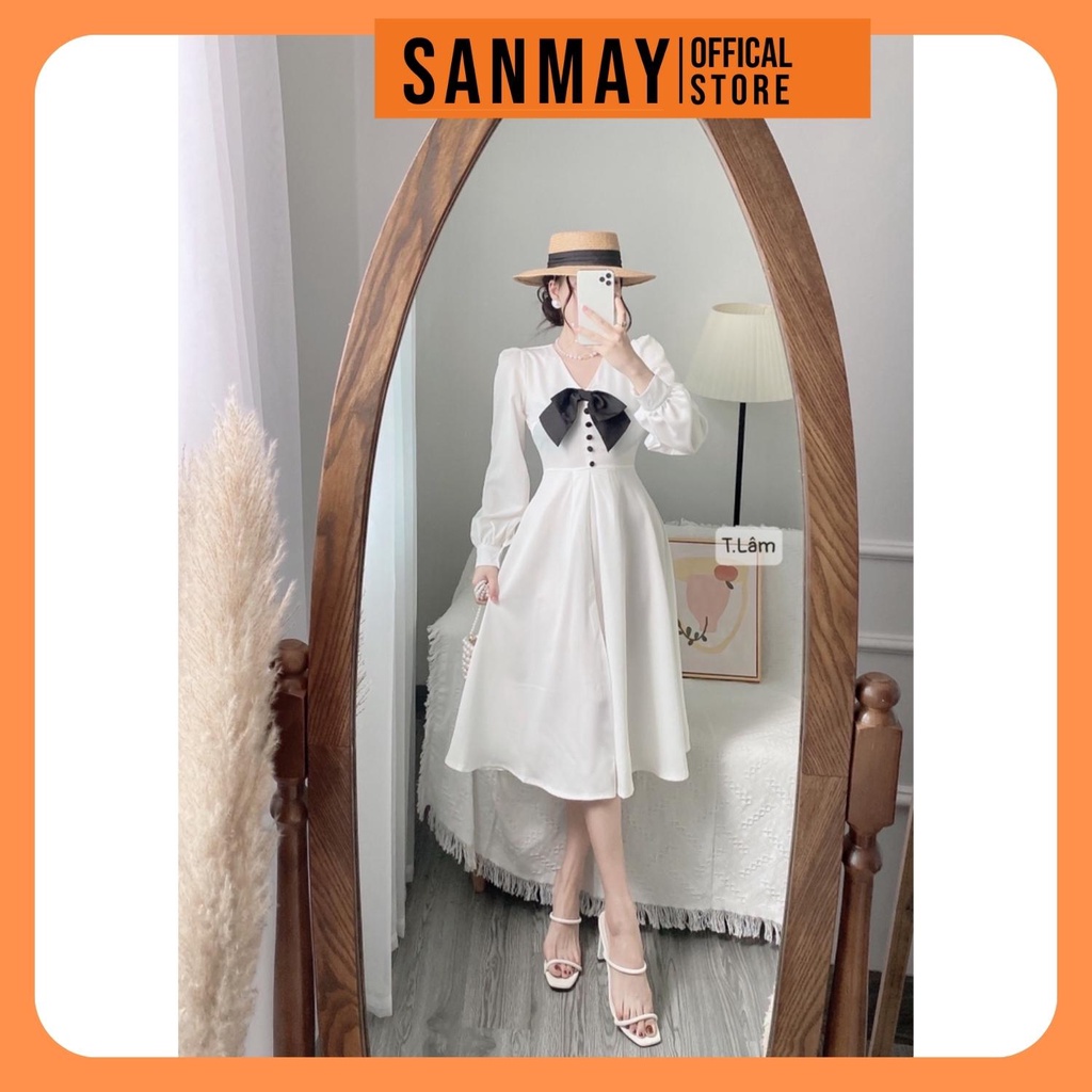 Đầm Dự Tiệc Cưới Váy Công Sở Thiết Kế Dáng Dài Sang Trọng Cao Cấp Trẻ Trung Màu Trắng SANJOLI VD055 | BigBuy360 - bigbuy360.vn