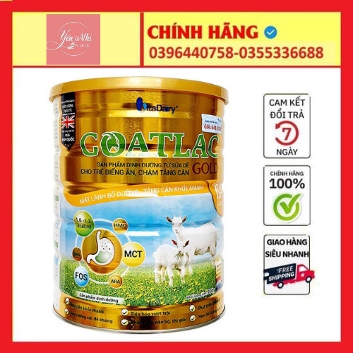 Combo 2 hộp Sữa Dê GOATLAC GOLD BA lon 800g date 2023
