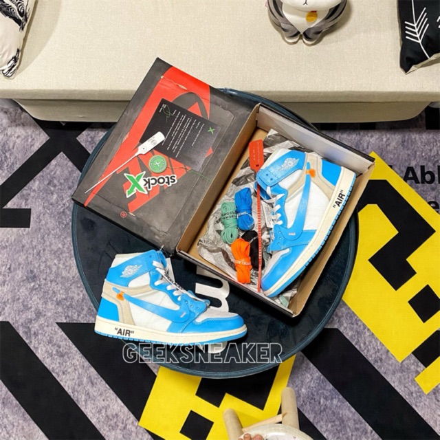 [GeekSneaker] Giày Jordan 1 UNC x Off White OW + Stock X