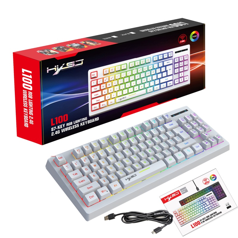 Bàn PhíM Gaming NAMA L100 87-Key RGB 2.4G Không Dây, Hỗ Trợ USB 1800mAh