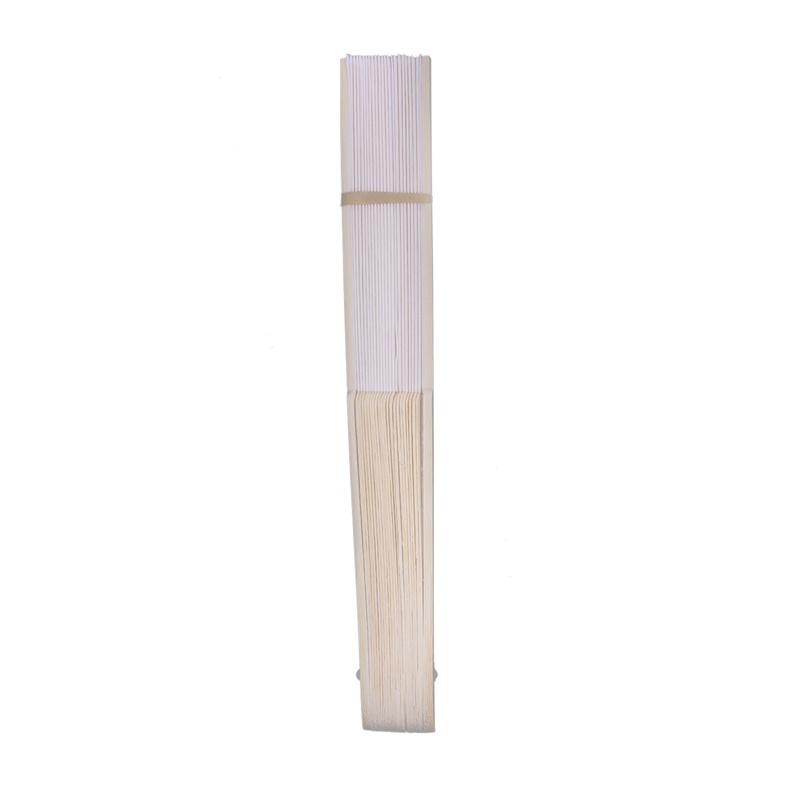 Set 10 quạt tre xếp vải lụa trắng muslin dùng múa đám cưới hoặc sơn vẽ