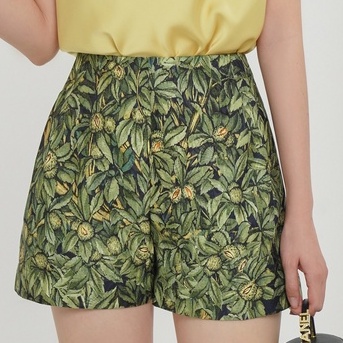 Quần sooc nữ Hong Vic thiết kế họa tiết lá QD41