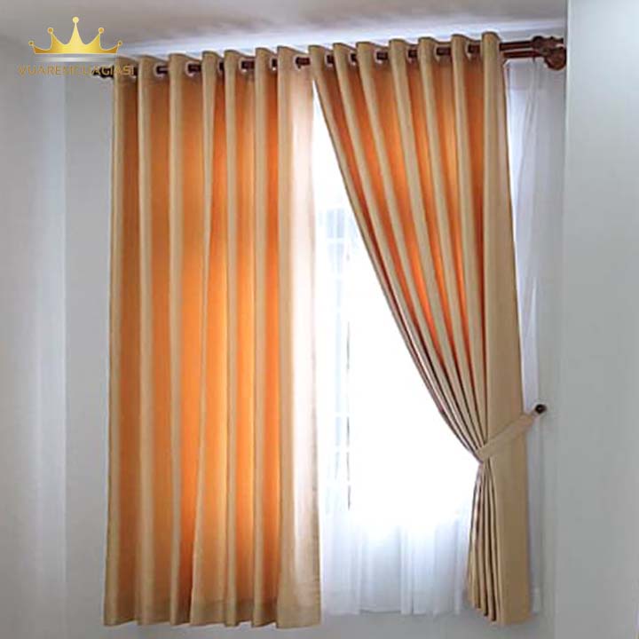 [Mã LIFEHLDEC giảm 10% đơn 99k] Rèm cửa sổ màu vàng kem, rèm cửa chính treo tường trang trí decor VIP12 Vuaremgiasi