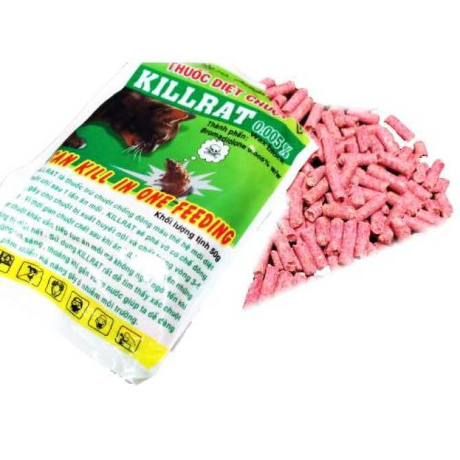 Thuốc Diệt Chuột KILLRAT (KILL RAT) Không Cần Trộn Thức Ăn - 1 hộp 2 gói x 50gam/gói