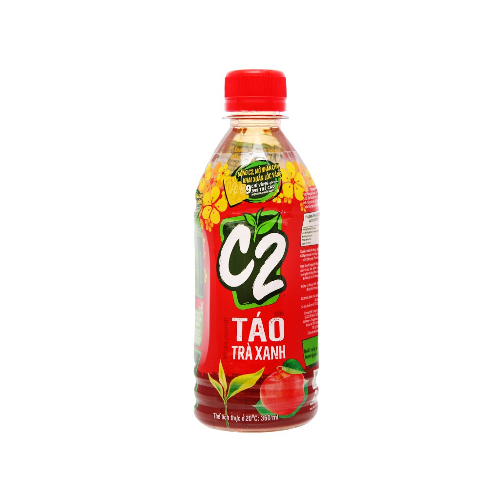 5 chai trà xanh C2 hương táo 360ml