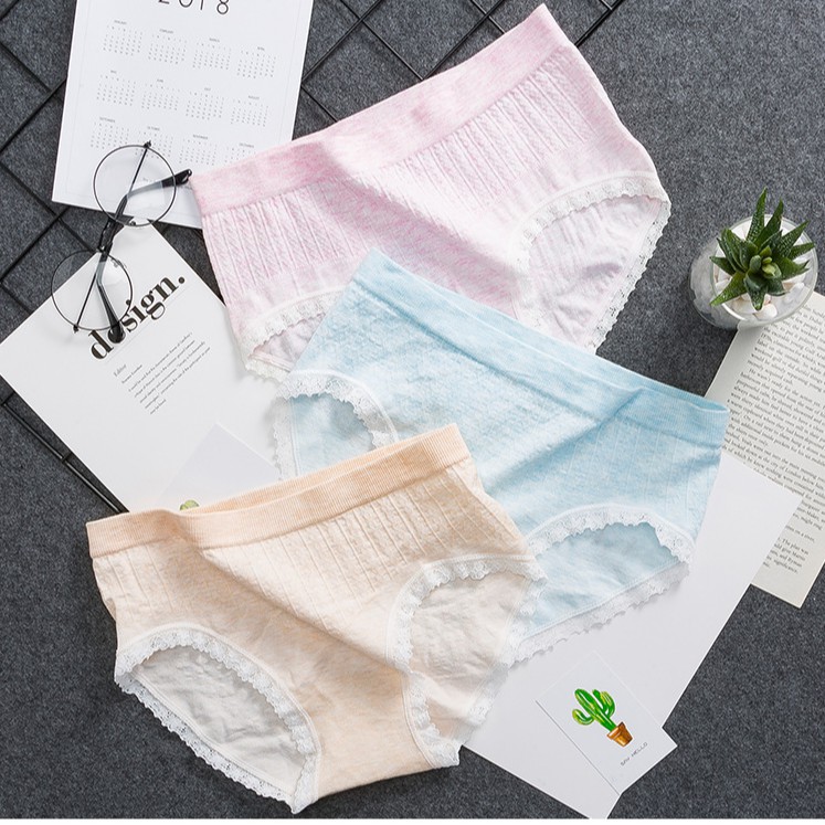 Quần Lót LEVAO Cotton Phối Ren Không Đường May Quyến Rũ Dành Cho Nữ