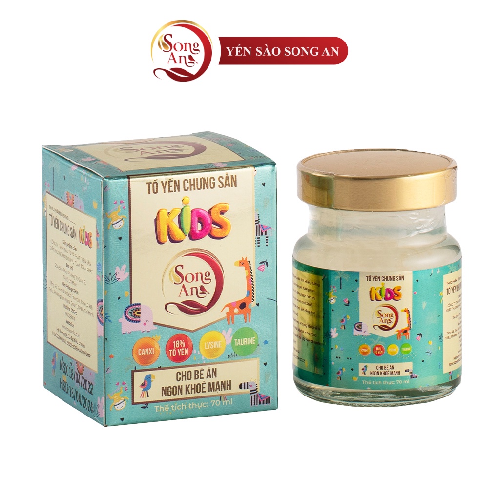 Yến chưng sẵn cho bé Song An Food hũ 70ml bồi bổ sức khỏe, giúp bé ăn ngon &amp; cao lớn