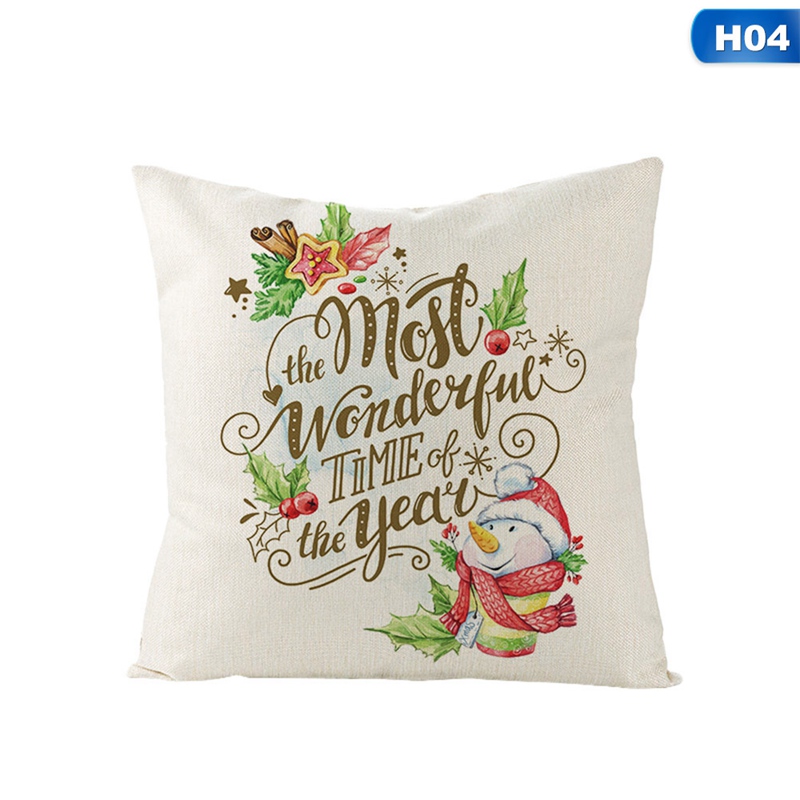 Vỏ Gối Vuông 45cm Họa Tiết Giáng Sinh Trang Trí Nội Thất