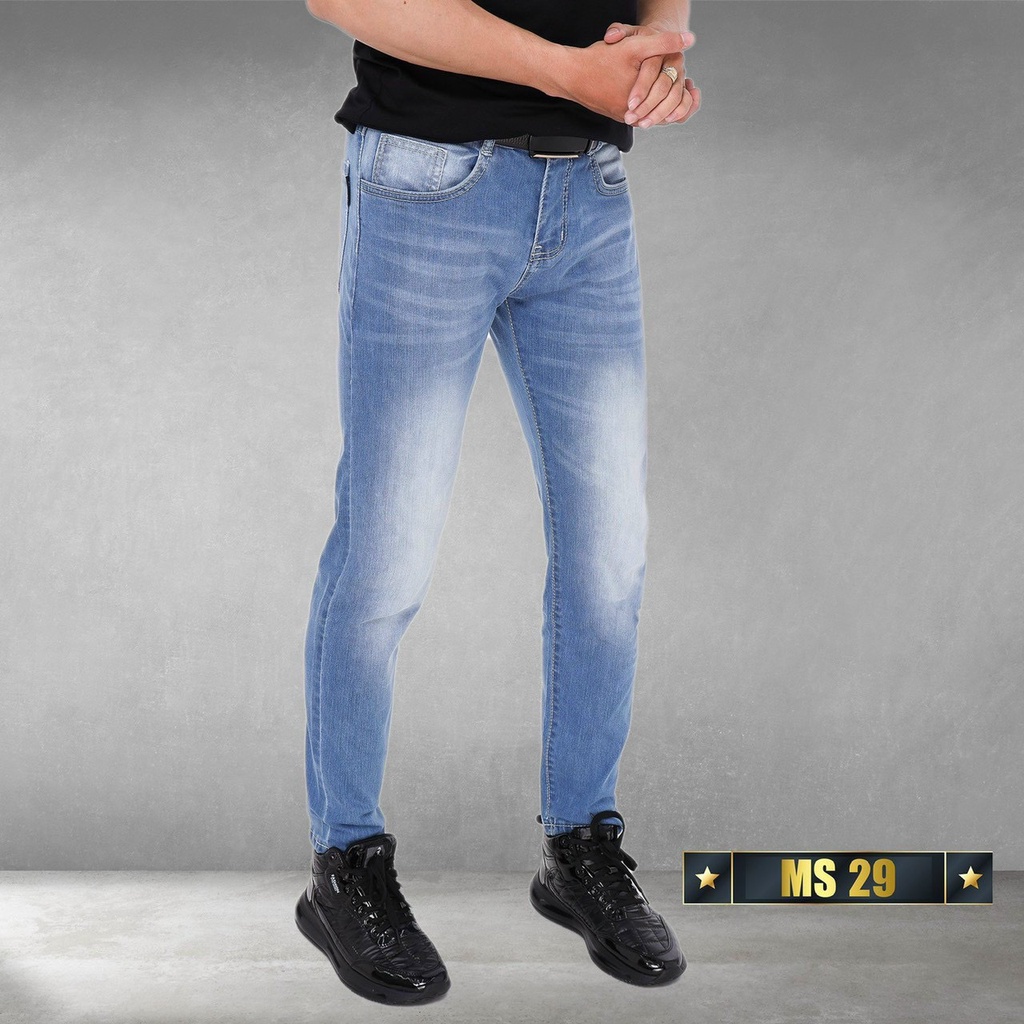 Quần jean nam co dãn MẪU TRƠN King168 , jean nam cao cấp BS21