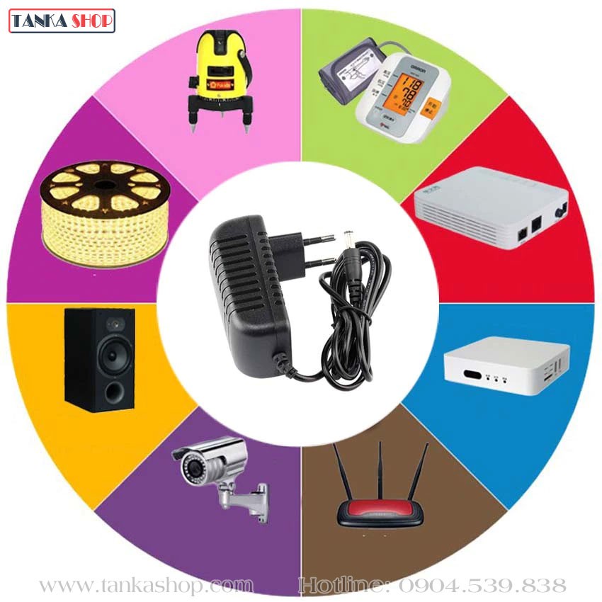 Adapter 12V 1A/2A/3A/4A/5A chân to 5.5×2.5mm