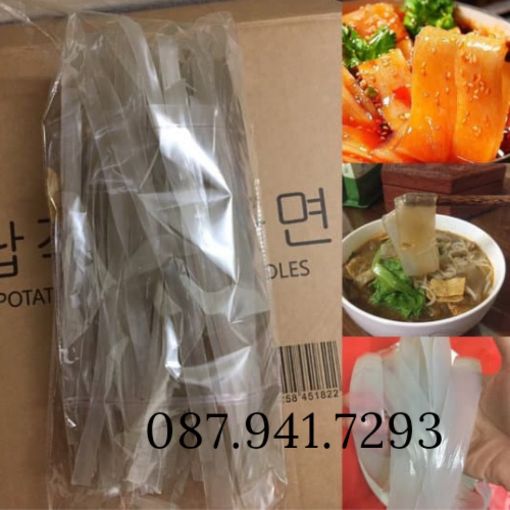  <Lẻ>1 KG Miến Dẹt Gogi/ Miến dẹt Khoai Tây / Miến bản to Siêu Ngon Hàn Quốc Date 2022