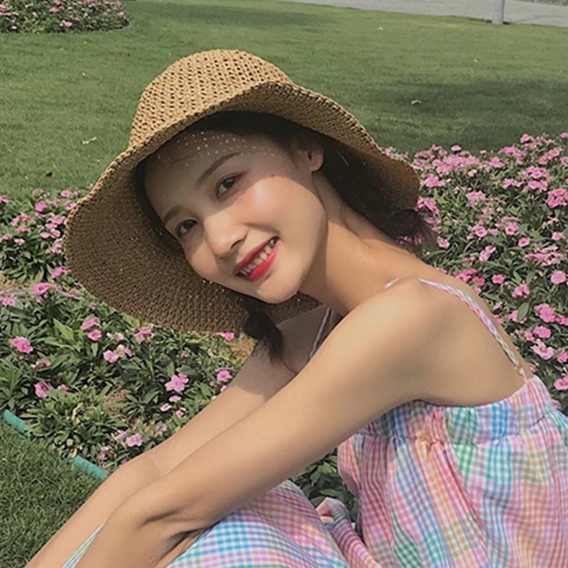 Nón Cối Rộng Vành Thời Trang Đi Biển Cho Nữ