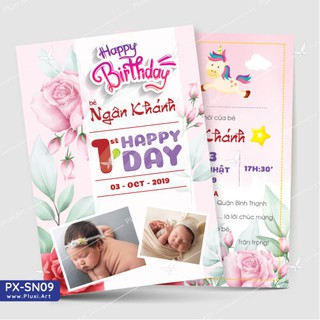 [Combo] Thiệp thôi nôi –  sinh nhật theo yêu cầu Pluxi ( PX_SN09)