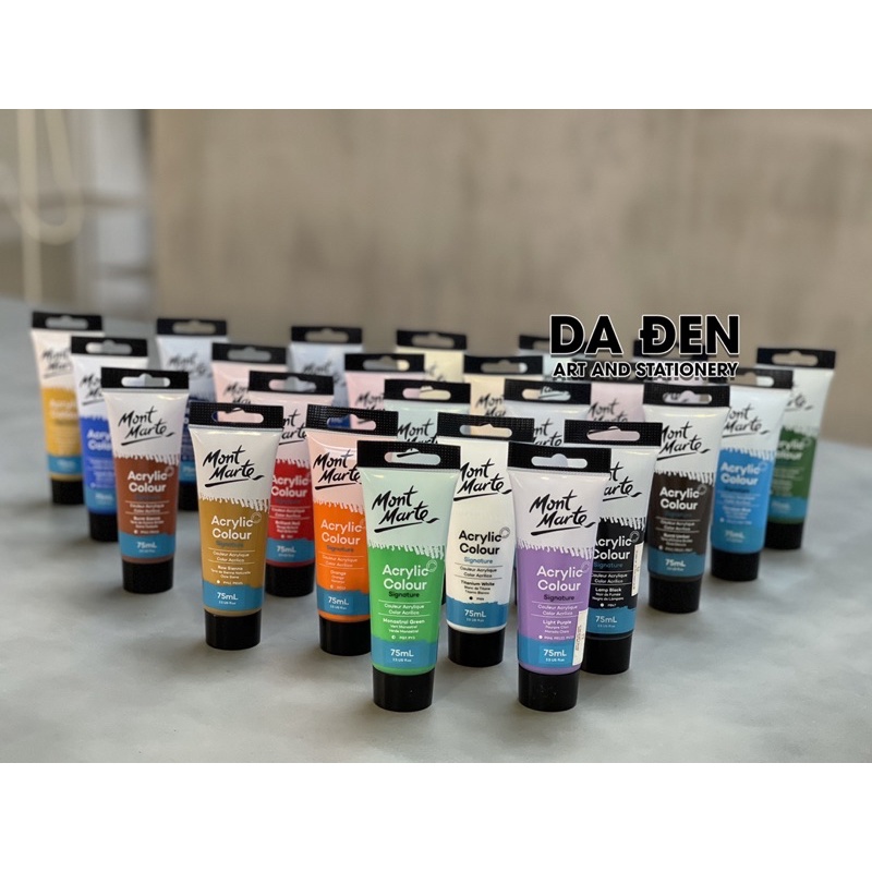 [DA ĐEN] Bộ 24 Màu Acrylic 75ml Mont Marte