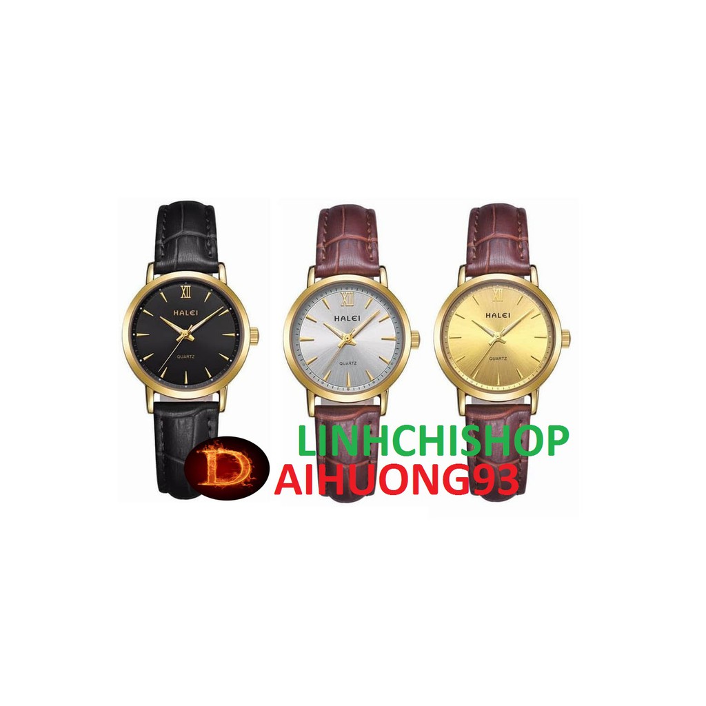 Đồng hô nữ Halei dây da cực bền chống nước cực tốt (có size nam)