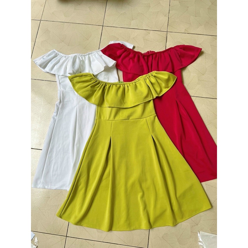 Đầm umi khóa kéo cúp ngực trễ vai, đầm nữ trễ vai ôm eo tôn dáng