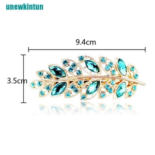 U●Kẹp Tóc Hình Chiếc Lá Đính Hạt Lấp Lánh