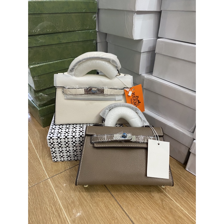 Video thật - Túi xách nữ chữ H dáng lùn size 19 tag bạc cực xinh nhiều màu đựng vừa điện thoại