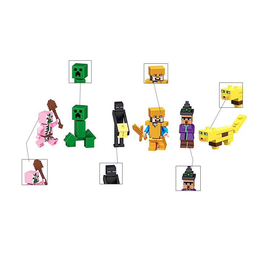 💥FOLLOW TẶNG 3K💥HÀNG CÓ SẴN💥 Set 16 Mô Hình Lego Lắp Ráp Các Nhân Vật Trong Game Minecraft Cute 💥CHỌN MẪU💥VOUCHER 100K💥