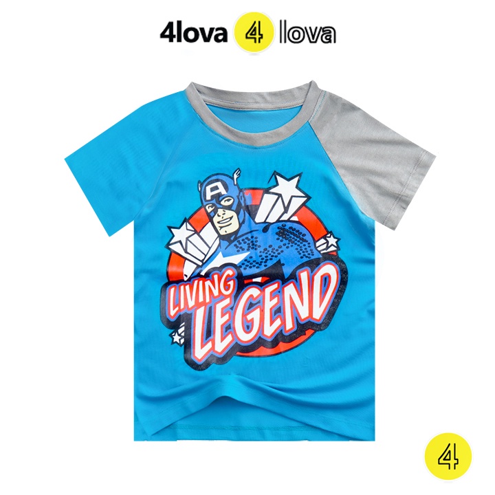 Áo thun cộc tay bé trai 4LOVA họa tiết người nhện siêu anh hùng cho bé 8-28kg