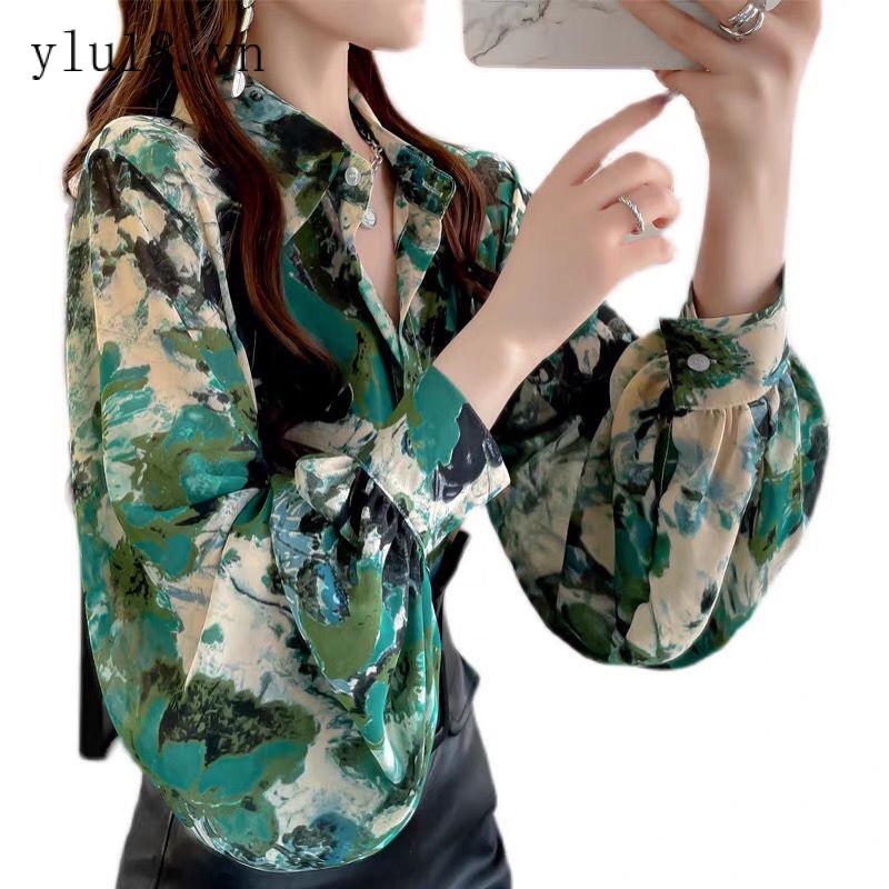 Áo Sơ Mi Chiffon Tay Dài Dáng Rộng Phong Cách Hàn Quốc Mẫu Mới 2022 Dành Cho Bạn Nữ