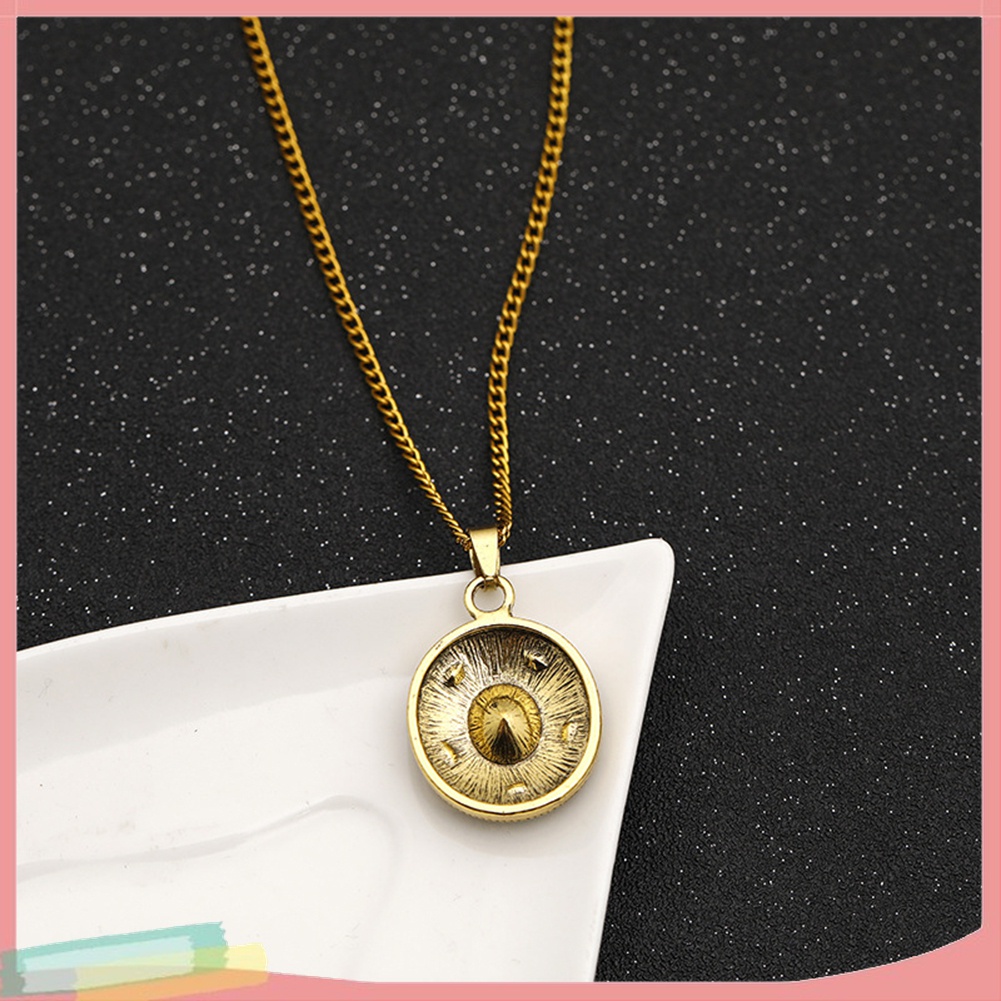Vòng cổ Hợp Kim Trang Trí Mặt Đá Tròn In Hình Thanos Thời Trang