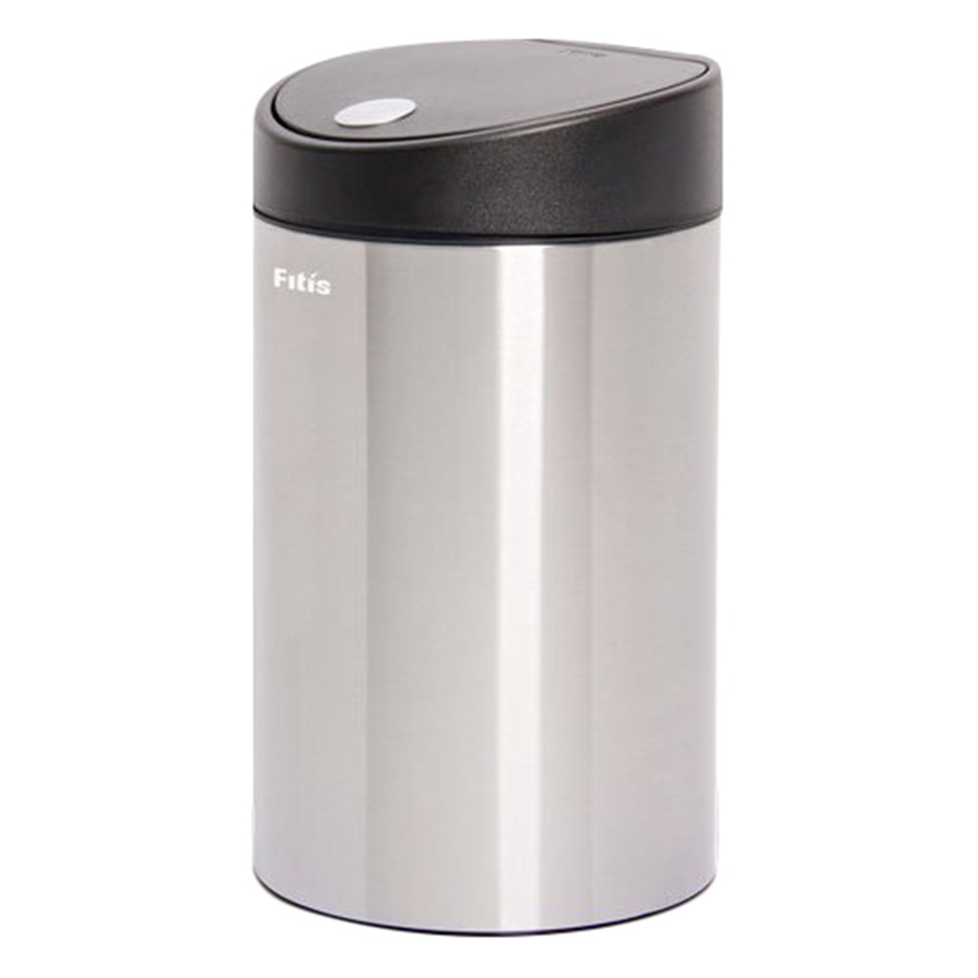 Thùng Rác Fitis Premium - Tròn nhấn thấp Inox mờ