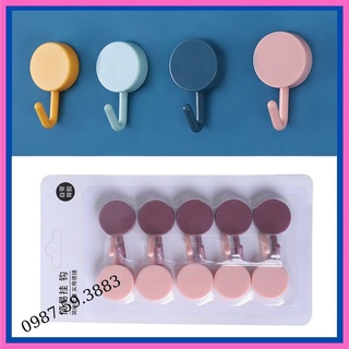 Set 10 móc treo đồ dán tường chịu lực siêu dính móc treo đa năng