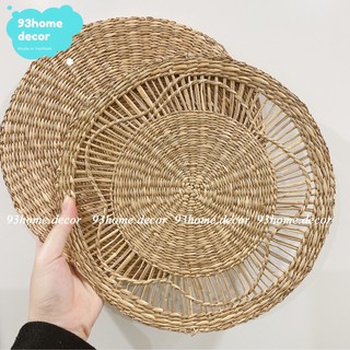 Đĩa cói đan, lót ly cói decor, lót đĩa cói đan tay tự nhiên, thảm cói trang trí đồ mây tre