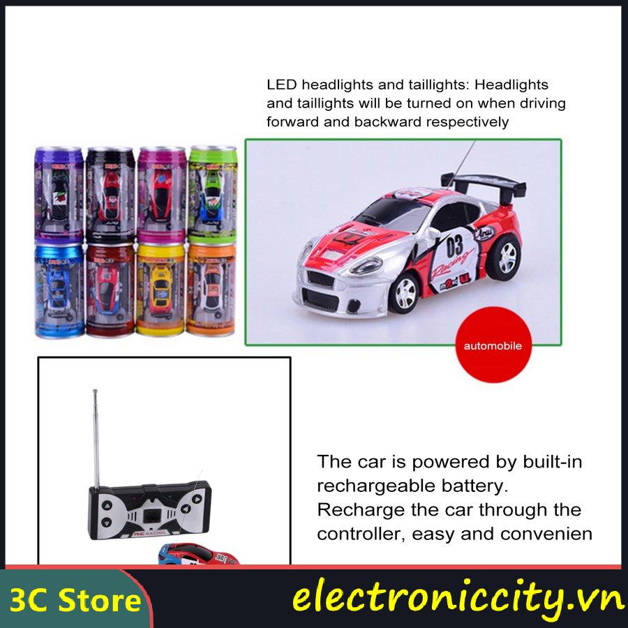 Xe đồ chơi điều khiển từ xa RC vô tuyến với hộp đựng hình lon nước ngọt mini độc đáo phù hợp làm quà tặng