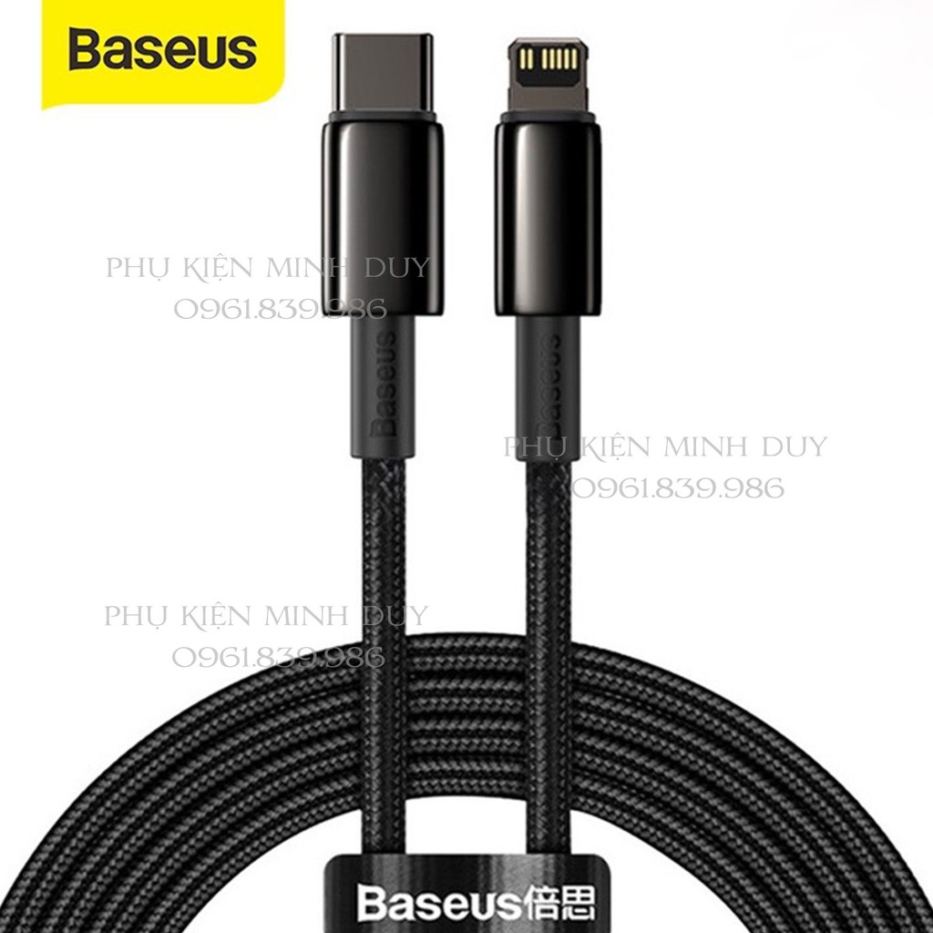 Cáp sạc dữ liệu Iphone 12 Baseus Tungsten Gold Fast Charging Data Cable Type-C to Lightning PD 20W ❤