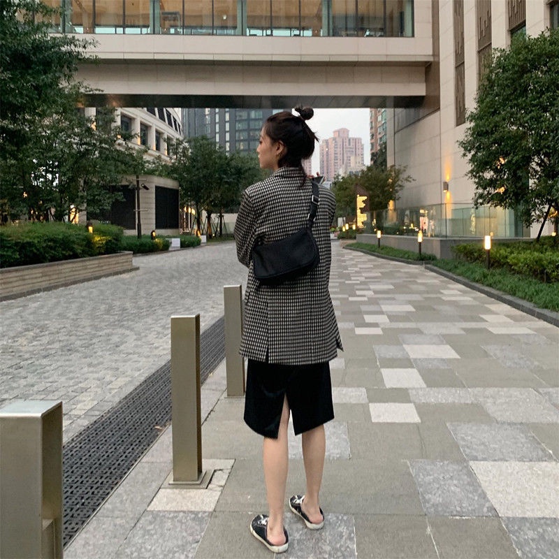 Túi đeo dưới cánh tay IELGY bằng vải oxford phong cách retro dễ phối đồ dành cho nữ