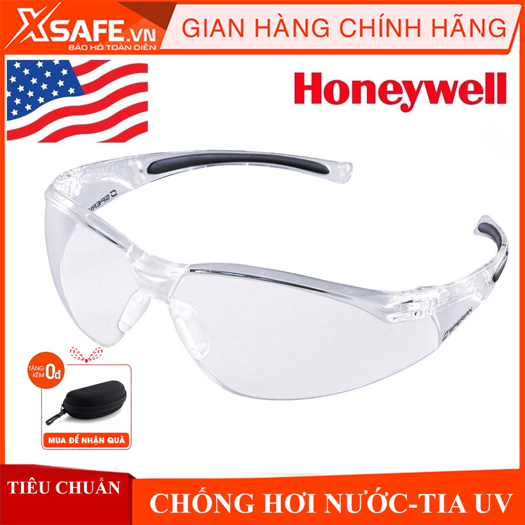 Kính bảo hộ lao động Honeywell  A800 - Mắt kính chính hãng chống bụi, chống trầy xước, chống tia cực tím (màu trắng)