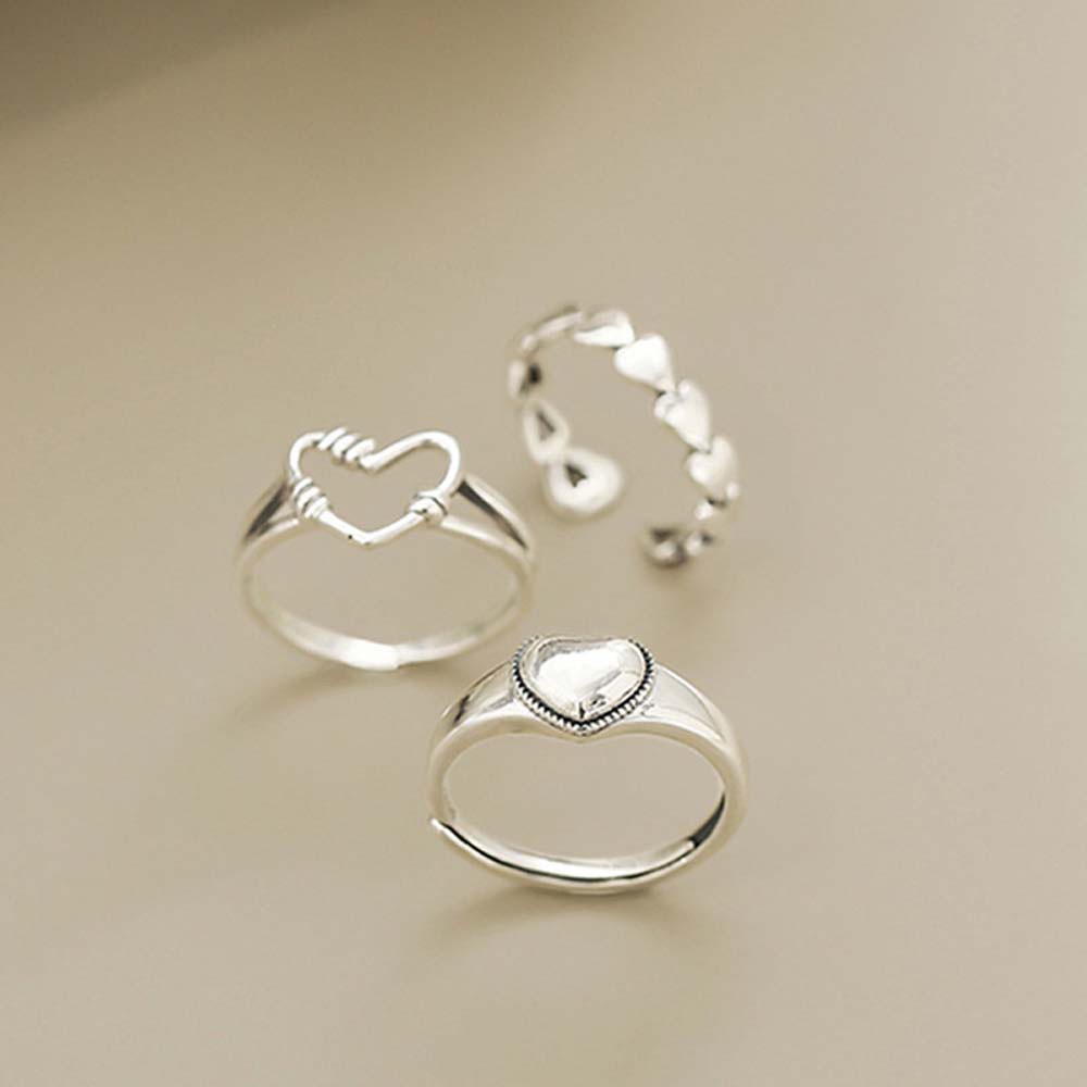 Nhẫn Hở Hình Trái Tim Đơn Giản Phong Cách Hàn Quốc Cổ Điển Thời Trang Cho Nữ