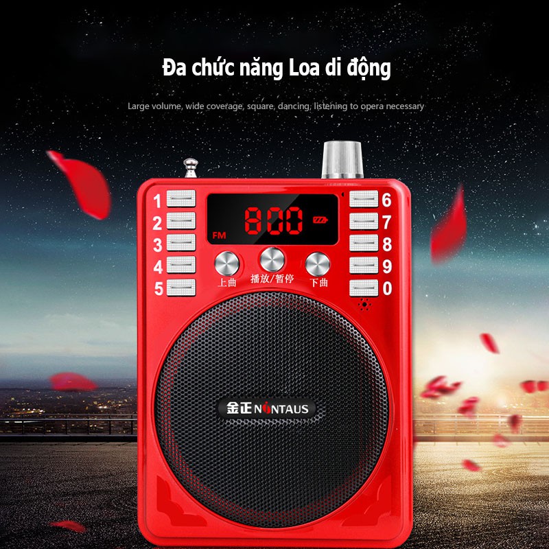 Loa di động kiêm máy nghe nhạc K207C có chức năng radio