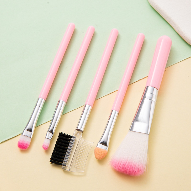 🍉Bộ cọ trang điểm 5 món màu hồng - Cọ trang điểm mini bỏ túi DUASHOP